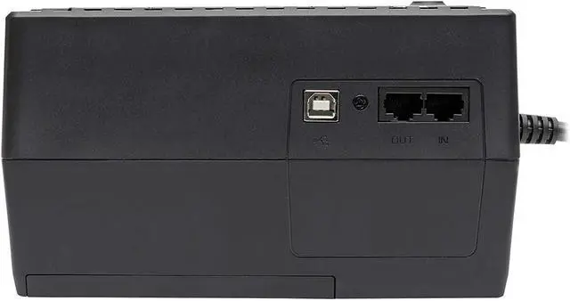 Alt view image 3 of 5 - Tripp Lite 550VA UPS Desktop Battery Back Up, 8 Outlet, 300W 120V Standby, Ultra-Compact, USB, 3 Year Warranty & $100,000 Insurance (INTERNET550U)