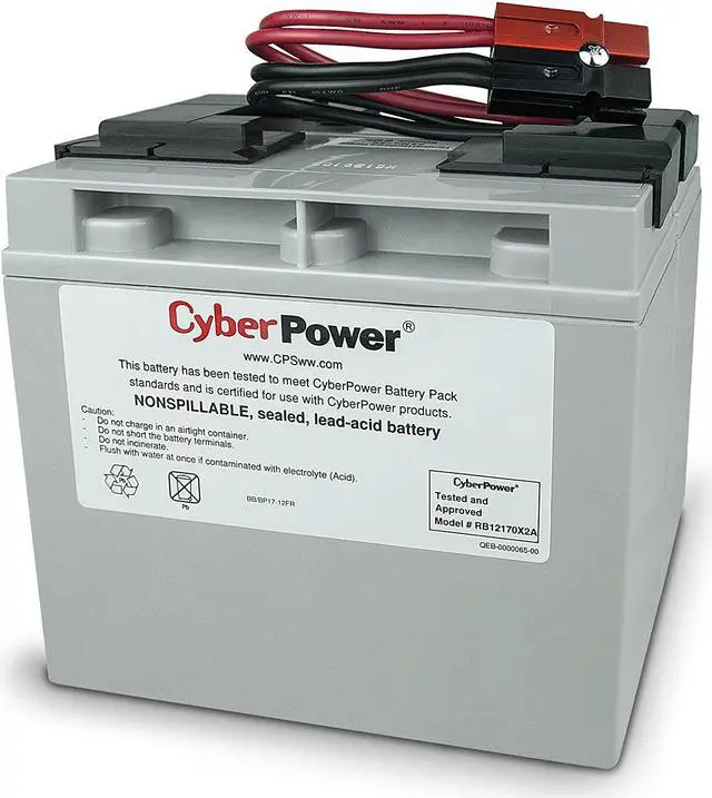 Main image of CyberPower RB12170X2A Replacement Battery Cartridge, Maintenance-Free, User Installable,Gray