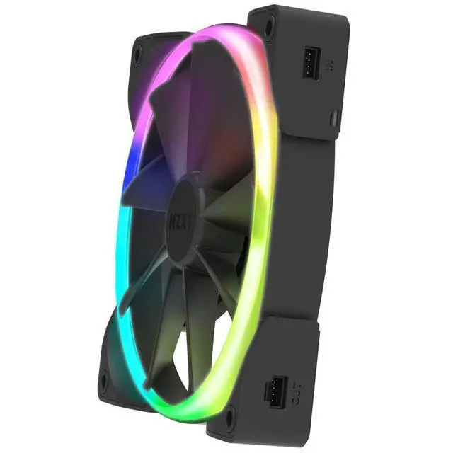 Alt view image 4 of 7 - Nzxt AER RGB 2 - 120mm - Advanced Lighting Customizations - Winglet Tips - Fluid Dynamic Bearing - LED RGB PWM Fan for Hue 2 - Single (Hue2 Lighting Controller not included)