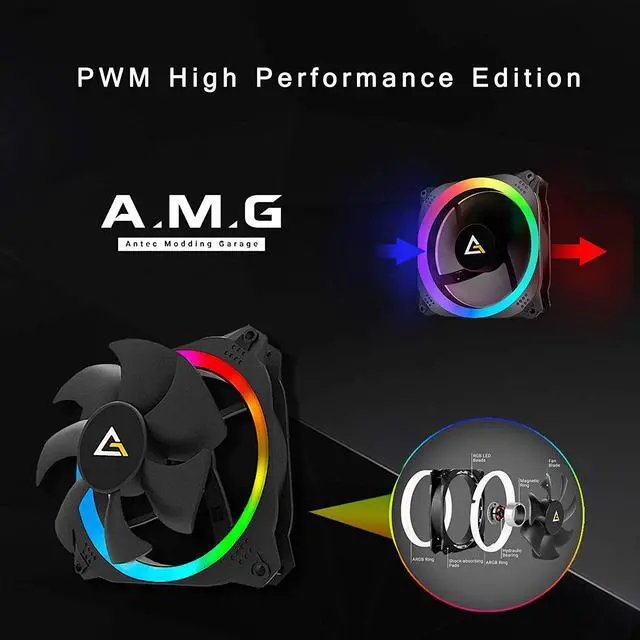 Alt view image 5 of 6 - Antec Fan Prizm 140 ARGB 2+C 2 in 1 Pack with Fan Controller ARGB