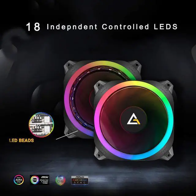 Alt view image 6 of 6 - Antec Fan Prizm 140 ARGB 2+C 2 in 1 Pack with Fan Controller ARGB