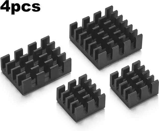 Alt view image 6 of 7 - 4 8GB Model B with USB-C & Micro HDMI Adapters, Heatsink Set of 4 & Quickstart Guide E-Book,  Kit for Single Board Computer Projects [Includes Ebook]