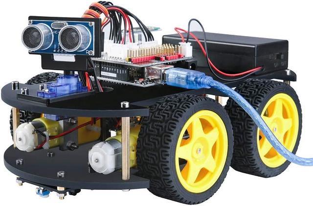 ELEGOO UNO R3 Project Smart Robot Car Kit V4 with UNO R3, Line Tracking  Module, Ultrasonic Sensor, IR Remote Control etc. Intelligent and  Educational