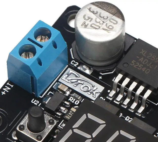 Alt view image 6 of 7 - DROK 180057 LM2596 Analog Control Buck Converter DC-DC 4-32V to 1.25-30V Step-down Regulator Module 24V 12V to 5V 3A Power Inverter Volt Stabilizer with Red LED Display