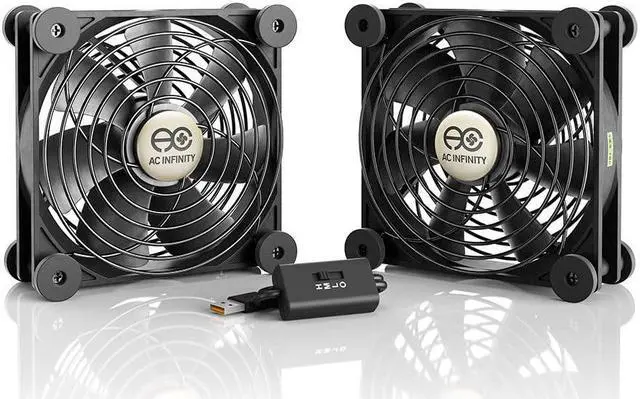 Alt view image 15 of 20 - AC Infinity MULTIFAN S7, Quiet Dual 120mm USB Fan for Receiver DVR Playstation Xbox Computer Cabinet Cooling