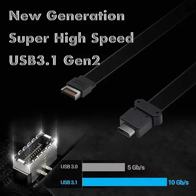 Alt view image 3 of 6 - EZDIY-FAB 5.25in 10Gbps USB 3.1 Gen2 HUB and Type-C Port, Front Panel USB Hub with QC 3.0 Quick Charging