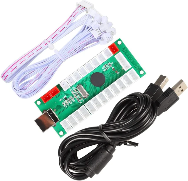 Alt view image 5 of 7 - 2-Player Arcade DIY Kit Parts: 2 Oval Joystick Handles + 20 LED Arcade Buttons (Red & Blue Kit)