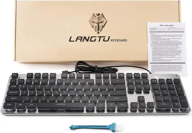 Alt view image 7 of 7 - LANGTU Membrane Gaming Keyboard, Colorful LED Backlit Quiet Keyboard for Study, All-Metal Panel USB Wired 25 Keys Anti-ghosting Computer Keyboard 104 Keys - L1 Black/Silver