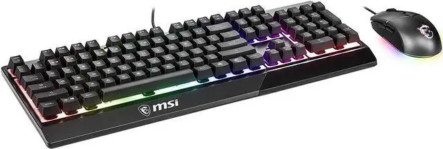 Alt view image 10 of 12 - MSI Vigor GK30 Gaming Keyboard & GM11 Gaming Mouse Combo - Mechanical Membrane Switches, 6-Zone RGB, Water Repellent & Splash-Proof, 5000 DPI - Black