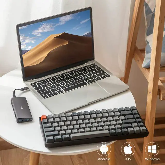 Alt view image 5 of 7 - K2 75% Layout Bluetooth Wireless Mechanical Gaming Keyboard with Gateron G Pro Brown Switch/White LED Backlit/USB C/Anti Ghosting/N-Key Rollover, 84 Keys, for Mac Windows-Version 2