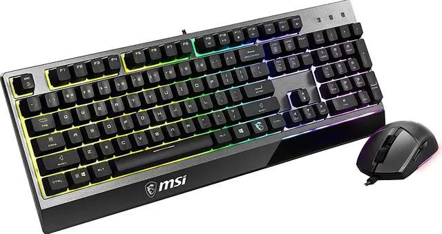 Alt view image 9 of 12 - MSI Vigor GK30 Gaming Keyboard & GM11 Gaming Mouse Combo - Mechanical Membrane Switches, 6-Zone RGB, Water Repellent & Splash-Proof, 5000 DPI - Black