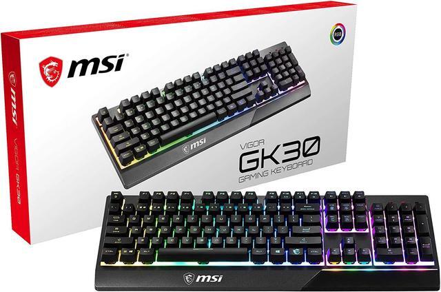 Alt view image 3 of 20 - MSI VIGOR GK30 KB Vigor GK30 Wired Membrane 6 Zones RGB Lighting Gaming Keyboard