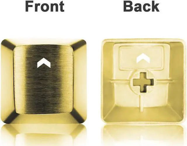 Alt view image 2 of 5 - FPS & MOBA Gaming Keycaps, Stainless Steel Metal Mechanical Keycap with Key Puller Compatible with Cherry Mx Switch Mechanical Keyboard (Silver) (Gold, Directions)