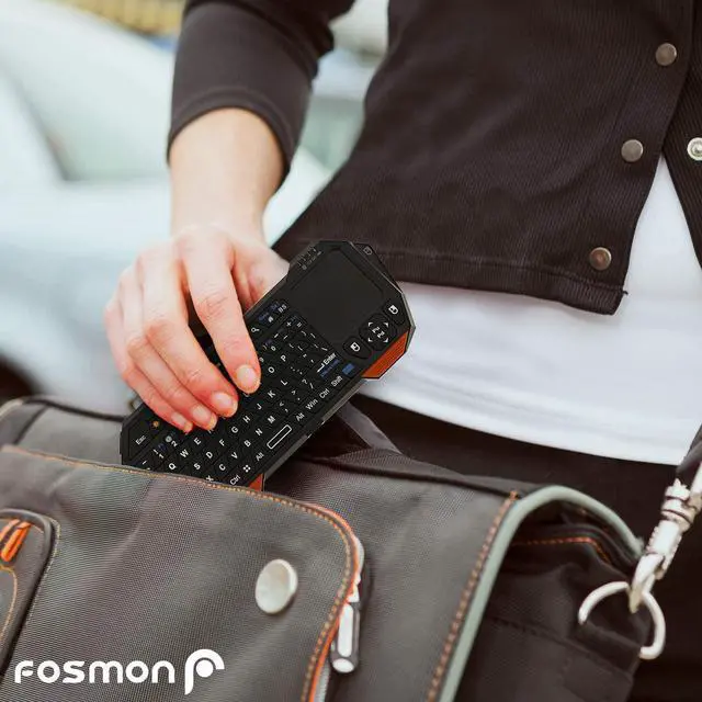 Alt view image 4 of 7 - Fosmon Mini Bluetooth Keyboard (QWERTY Keypad), Wireless Portable Lightweight with Built-In Touchpad, Compatible with Apple TV, PS4, HTPC/IPTVVR Glasses, Smartphones and more