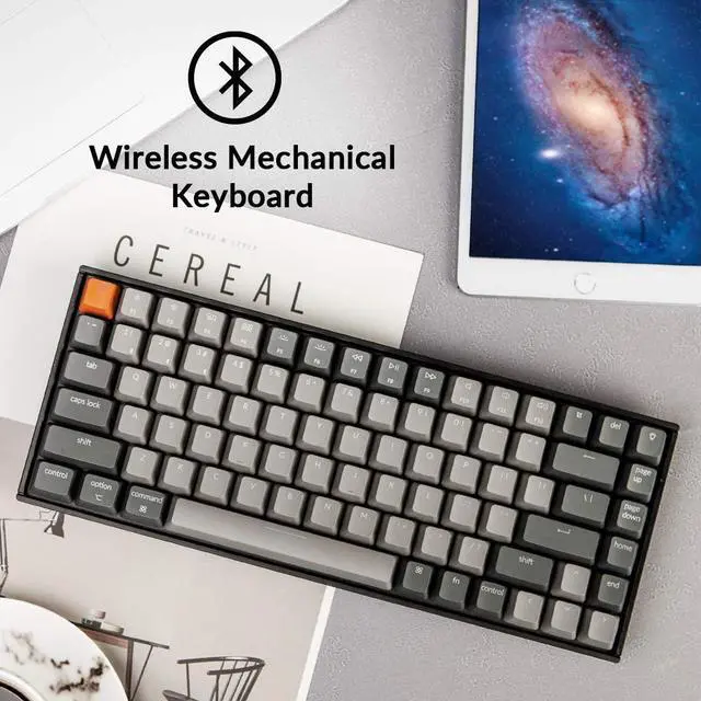 Alt view image 4 of 7 - K2 75% Layout Bluetooth Wireless Mechanical Gaming Keyboard with Gateron G Pro Brown Switch/White LED Backlit/USB C/Anti Ghosting/N-Key Rollover, 84 Keys, for Mac Windows-Version 2