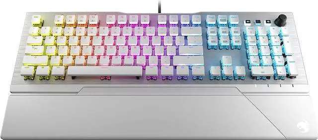 Alt view image 4 of 6 - ROCCAT Kone XP Air \u2013 Wireless Customizable Ergonomic RGB Gaming Mouse & AIMO RGB Lighting, 4D Wheel \u2013 White & Vulcan 122 Mechanical PC Tactile Gaming Keyboard, Titan Switch, White/Silver