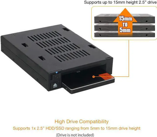 Alt view image 2 of 6 - ICY DOCK 2.5” SSD Dock Trayless Hot-Swap SATA/SAS Mobile Rack for Ext 3.5” Bay - flexiDOCK MB521SP-B