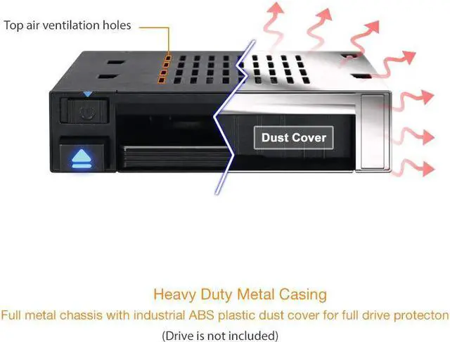 Alt view image 4 of 6 - ICY DOCK 2.5” SSD Dock Trayless Hot-Swap SATA/SAS Mobile Rack for Ext 3.5” Bay - flexiDOCK MB521SP-B