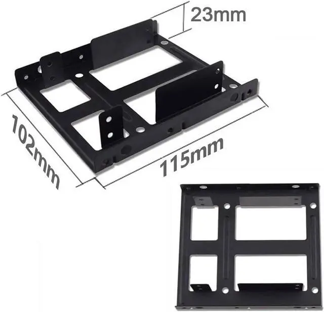 Alt view image 2 of 5 - 2-Bay 2.5 Inch to 3.5 Inch External HDD SSD Metal Mounting Kit Adapter Bracket with SATA Data Power Cables & Screws (with Red SATA Cable)