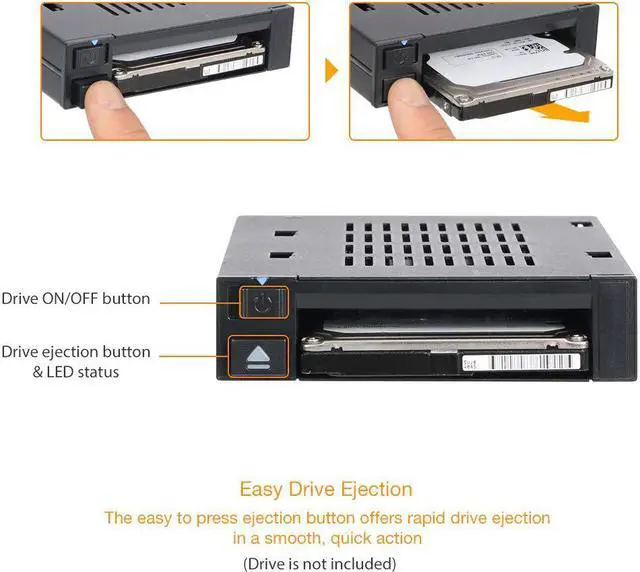 Alt view image 3 of 6 - ICY DOCK 2.5” SSD Dock Trayless Hot-Swap SATA/SAS Mobile Rack for Ext 3.5” Bay - flexiDOCK MB521SP-B