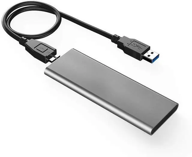 Alt view image 3 of 7 - Semoic M.2 Sata Ssd to USB 3.0 External Ssd Reader Converter Adapter Enclosure with Uasp, Support Ngff M.2 2280 2260 2242 2230 Ssd with Key B/Key B+M(M.2 Ngff to Usb3.0(Grey)