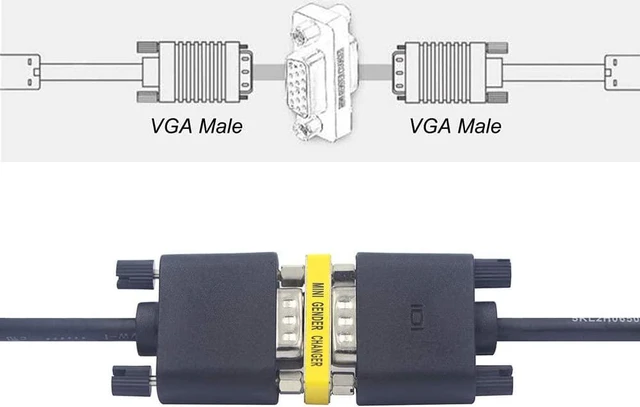 Alt view image 6 of 6 - VGA Female to Female Adapter HD15 SVGA VGA Gender Changer 4-Pack
