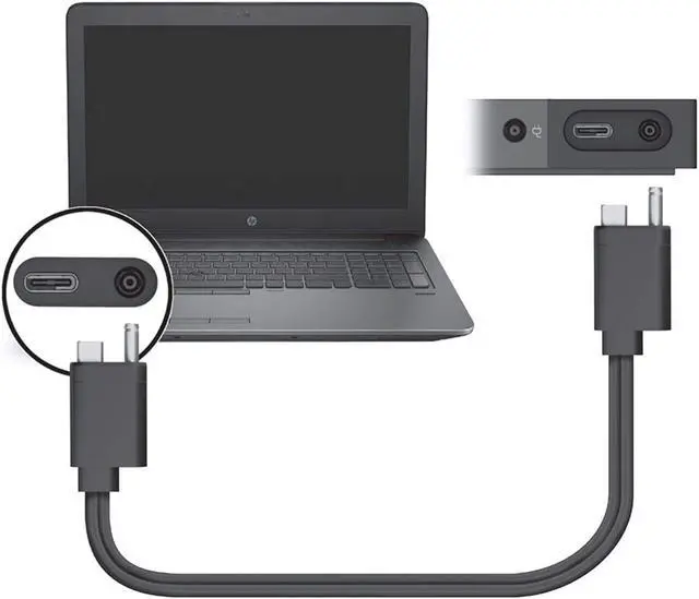 Alt view image 4 of 4 - Thunderbolt 3 Power Cable A for HP Part Number: 843010-001