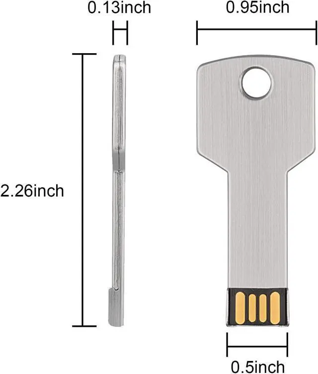 Alt view image 2 of 7 - 10 Pack 8GB USB Flash Drive USB 2.0 Metal Key Shape Memory Stick Thumb Drive Pen Drive-Silver
