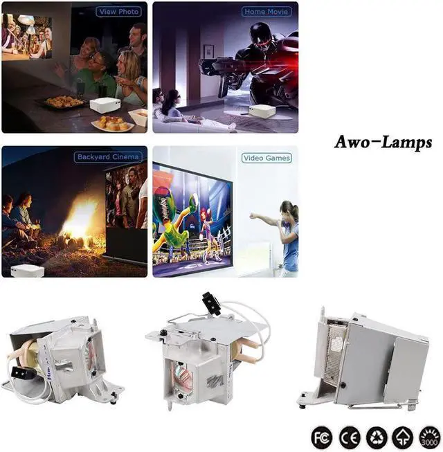 Alt view image 6 of 7 - AWO Original P-VIP190W Lamp Bulb for BL-FP190E/BL-FP190D/BL-FP195A/BL-FP195B/NP36LP with Housing for OPTOMA HD141X HD26 DS319 DS320 GT1080 W316 DH1009 GT1080DARBEE HD29DARBEE for NEC NP-V302W,NP-V302X