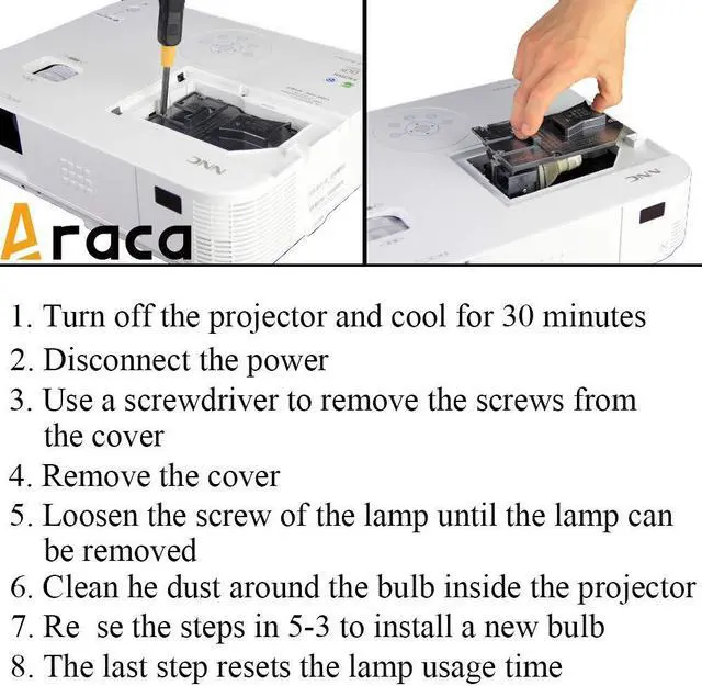 Alt view image 7 of 7 - Araca NP43LP Projector Bare Lamp for NEC ME331W ME331X ME401W ME301W ME361W ME401X ME301X ME361X Projector