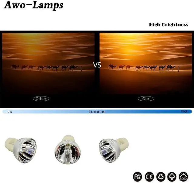Alt view image 4 of 6 - AWO Original P-VIP240W Lamp Bulb for 5J.J9P05.001 Fit for BENQ MX666,MX666+ Projectors