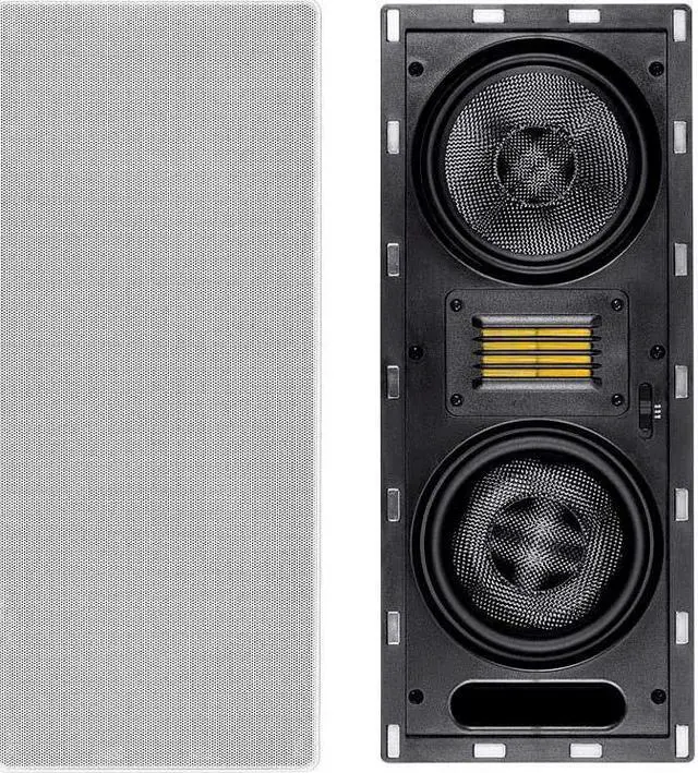 Alt view image 10 of 12 - Monoprice 3-Way Carbon Fiber In-Wall Column Speaker - 6.5 Inch With Ribbon Tweeter (Each) - Amber Series