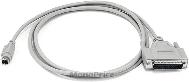 Alt view image 4 of 4 - Monoprice 6ft MDIN8 Male to DB25 Male Mac+/Imagewriter I Cable - Beige