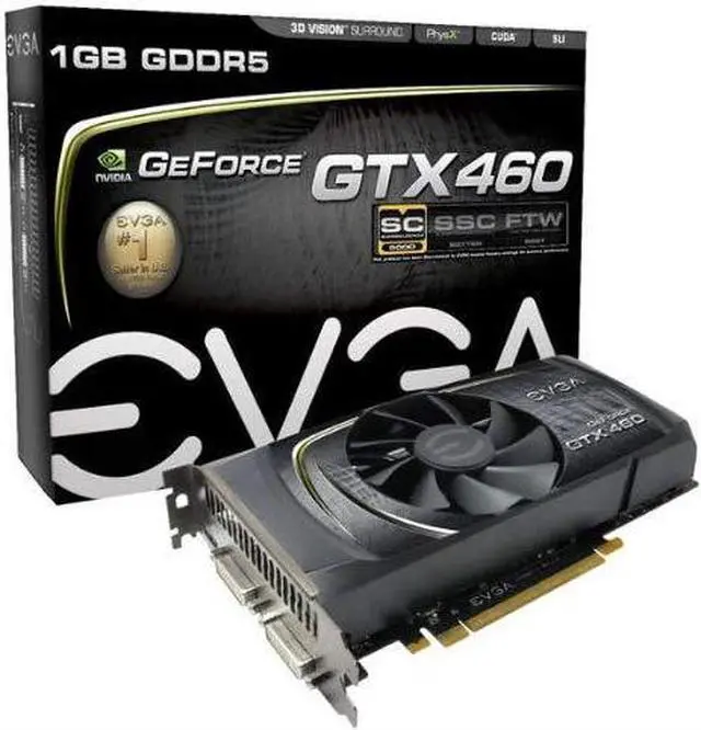 Alt view image 2 of 3 - EVGA GeForce GTX 460 SuperClocked, 1024MB GDDR5, PCI-E 2.0, Dual DVI, miniHDMI, SLI Ready Graphics Card (01G-P3-1363-KR)