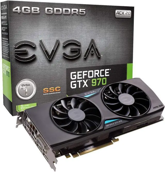 Main image of EVGA GeForce GTX 970 4GB SSC Gaming ACX 2.0+ Cooling Graphics Card (04G-P4-3975-KR)