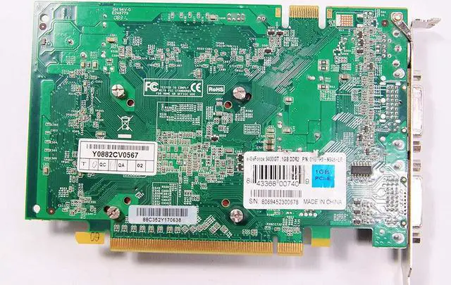 Alt view image 4 of 5 - evga 01G-P3-N945 A1 GeForce 9400 GT 1GB DDR2 PCI-E 2.0 Graphics Card (EVGA 01G-P3-N945-LR)
