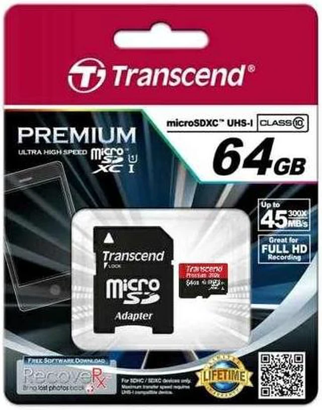 Alt view image 7 of 13 - Transcend Premium 64GB Secure Digital Extended Capacity (SDXC) Flash Card