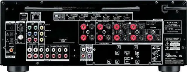 Alt view image 3 of 12 - Onkyo TX-NR545 7.2 Network Ch A/V Receiver with Wi-Fi & Bluetooth