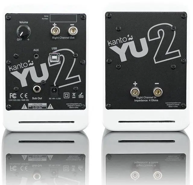 Alt view image 7 of 13 - Kanto YU2 Powered Desktop Speakers - Pair (Matte White)