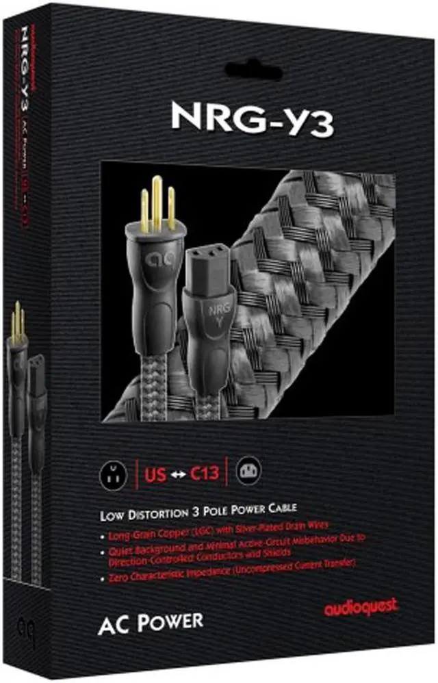 Alt view image 8 of 10 - AudioQuest NRG-Y3 Low-Distortion 3-Pole AC Power Cable - 6.56' (2m)