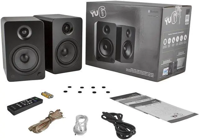 Alt view image 9 of 13 - Kanto YU6 Powered Bookshelf Speakers with Built-In Bluetooth - Pair (Matte Black)