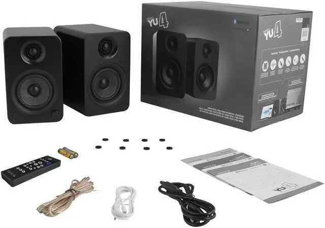 Alt view image 8 of 12 - Kanto YU4 Powered Bookshelf Speakers with Built-In Bluetooth - Pair (Matte Black)