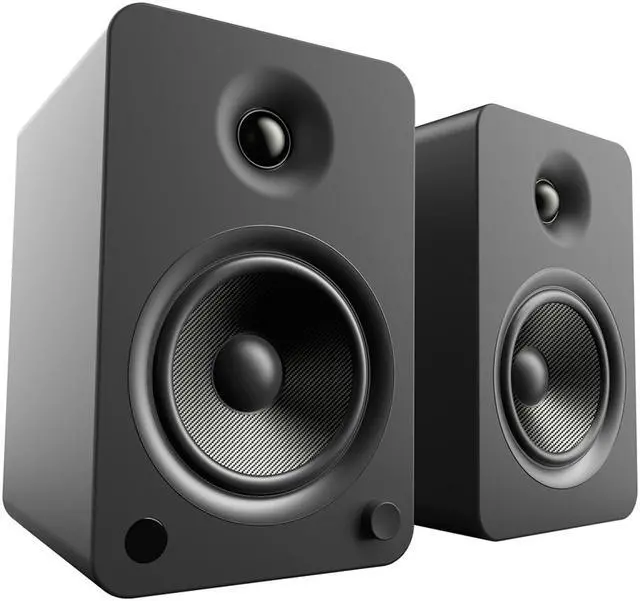 Alt view image 6 of 13 - Kanto YU6 Powered Bookshelf Speakers with Built-In Bluetooth - Pair (Matte Black)