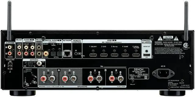 Alt view image 8 of 18 - Denon DRA-800H 2-Channel Stereo Network Receiver for Home Theater | Hi-Fi Amplification | Connects to All Audio Sources - Black