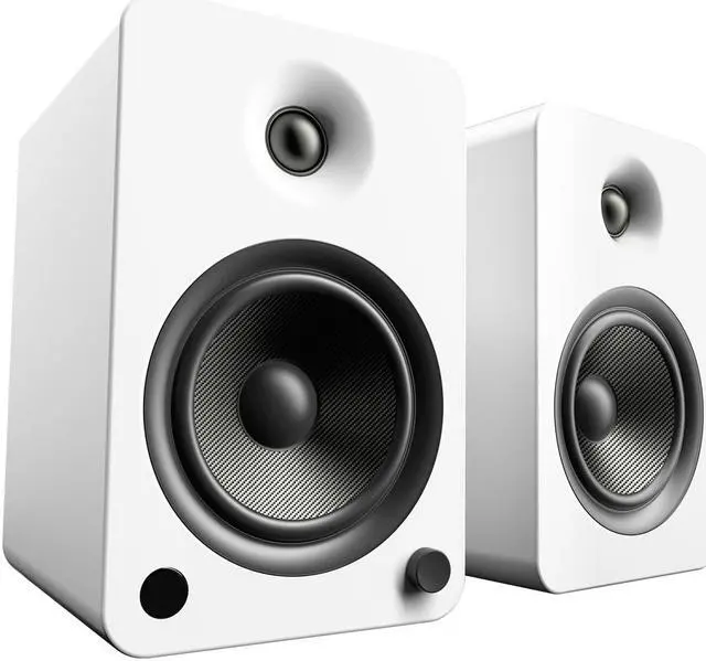 Alt view image 5 of 11 - Kanto YU6 Powered Bookshelf Speakers with Built-In Bluetooth - Pair (Matte White)