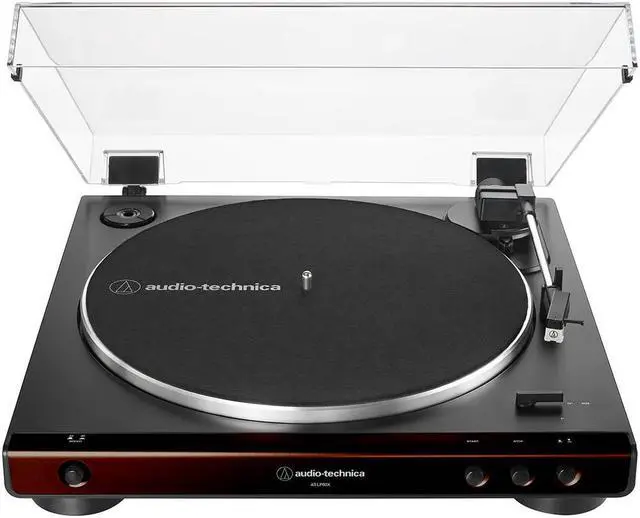 Alt view image 3 of 15 - Audio-Technica AtLP60XBW Fully Automatic Belt-Drive Stereo Turntable Brown/Black
