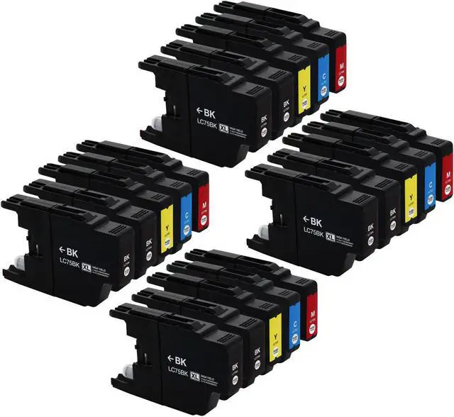 Main image of E-Z Ink ™ Compatible Ink Cartridge Replacement For Brother LC75 LC-75 LC-75XL High Yield (20) Pack (8 Black, 4 Cyan, 4 Magenta, 4 Yellow) LC75BK LC75C LC75M LC75Y