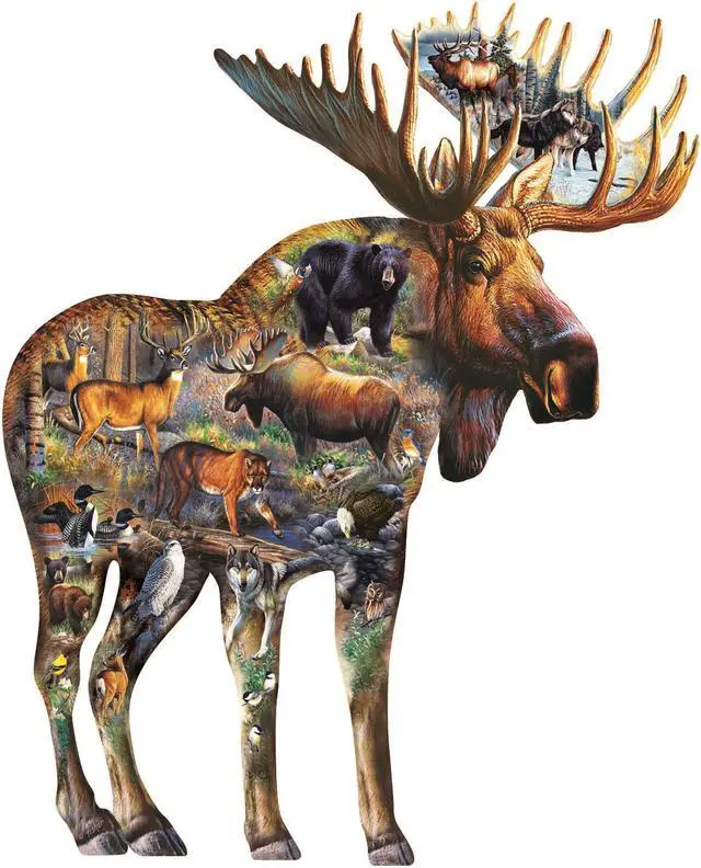 Main image of Walk on the Wild Side 650 Piece Shaped Jigsaw Puzzle by SunsOut