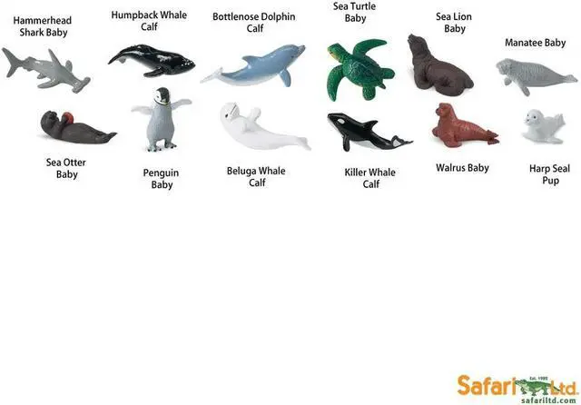 Alt view image 4 of 14 - Plastic Miniatures In Toobs-Baby Sealife