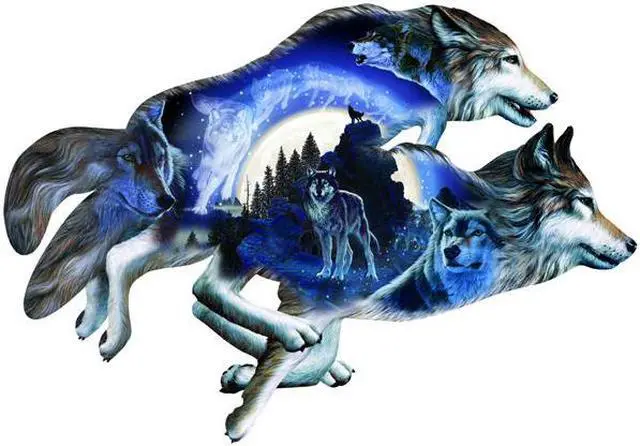 Alt view image 6 of 7 - Moonlight Warrior Shaped Jigsaw Puzzle